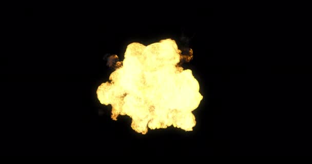Velký Výbuch Izolované Horní Pohled Černé Pozadí — Stock video