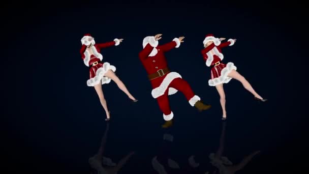 Babbo Natale Babbo Natale Aiutanti Swing Dancing Loop — Video Stock