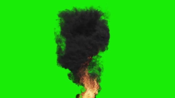 Fire Tornado Isoliert Green Screen Chromakey Nahtlose Schleife — Stockvideo