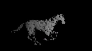 Statik dumandan yapılmış at, kusursuz döngü, Alfa Kanalı.