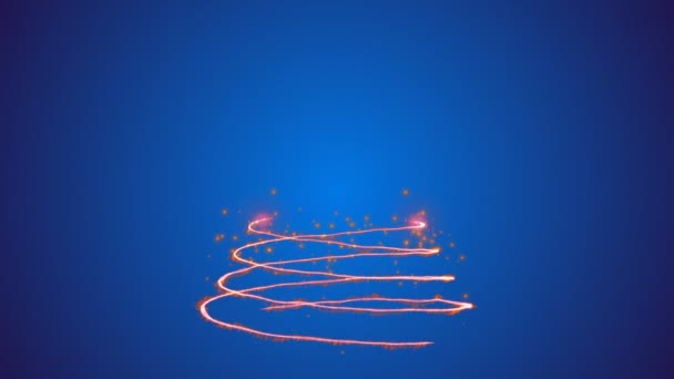 Holiday Christmas Tree Glowing Particles Growing Rotating Blue Gradient — Stock Video