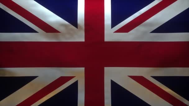 コロナウイルスCovid 19の3Dフローを明らかにするためにリッピングされている英国国旗 — ストック動画
