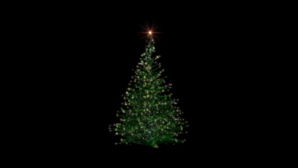 Χριστουγεννιάτικα Φώτα Δέντρο Περιτροπής Luma Matte Επισυνάπτεται — Αρχείο Βίντεο