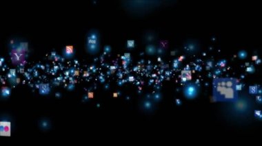 Sosyal ağ simgeleri animasyon