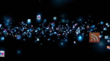 Sosyal ağ simgeleri uçan