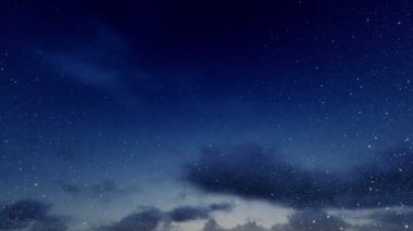 Geceleri Timelapse bulutlar ile düşen kar