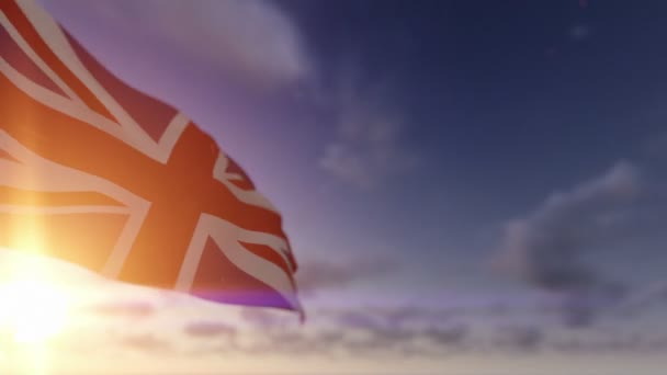 Velká Británie Flag against Time Lapse Clouds — Stock video