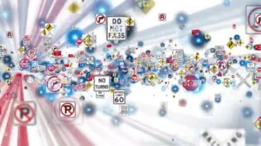 Yol işaretleri uçan, Parlatıcı, beyaz