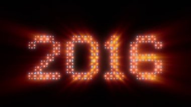 Yeni yıl 2016 metin, animasyonlu ışıklar, Parlatıcı
