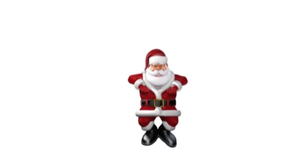 Santa Claus gör en rysk dans, mot vit — Stockvideo