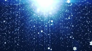 Kar taneleri karşı mavi artalanla tatil