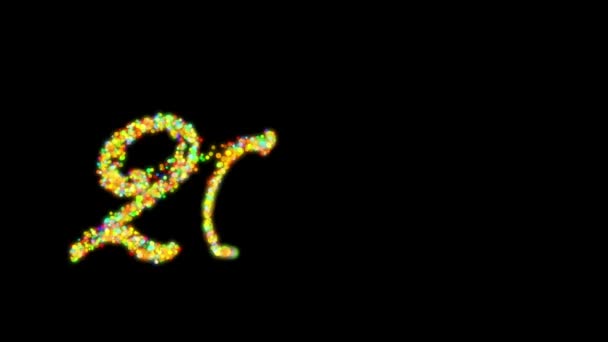 Šťastný nový rok 2017 vyrobené z barevných částice proti černé — Stock video