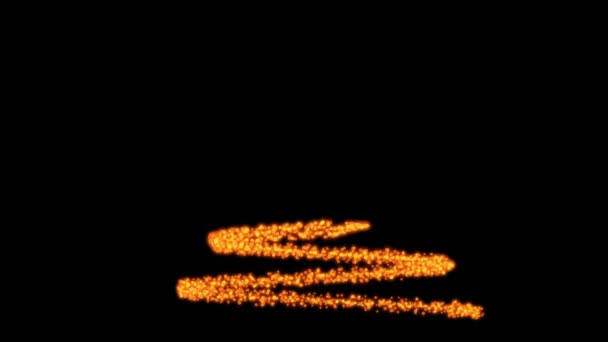 Різдвяна ялинка з помаранчевих частинок проти чорного — стокове відео
