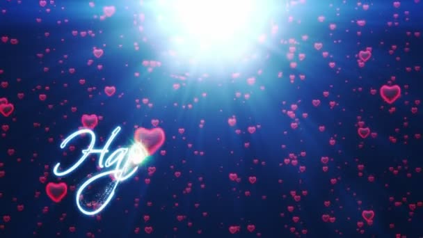 С Днем Святого Валентина, праздник фон с красным сердцем падения — стоковое видео