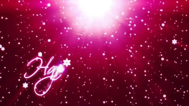 С Днем Святого Валентина, праздник фон со снежинками против Красного — стоковое видео