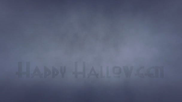 Šťastný Halloween text v bouřky — Stock video