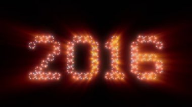 Yeni yıl, 2016text, animasyonlu ışık, parlaklık