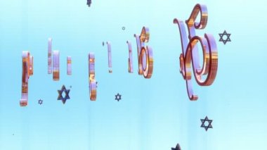 Mutlu Hanuka başlık ve uçuş, karşı açık mavi Davut yıldızı