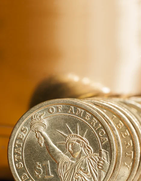 American Dollar Coins — Stock Photo, Image