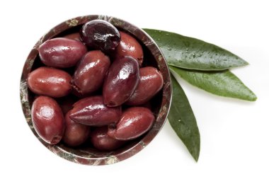 Çekirdeksiz siyah Kalamata zeytin yaprağı en iyi Manzaralı