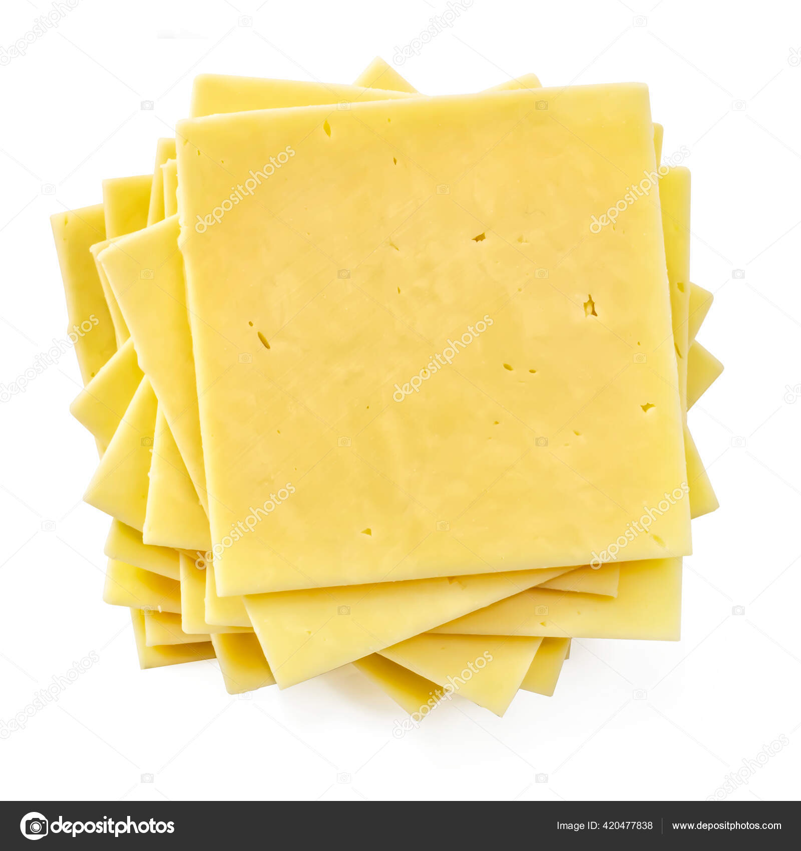 Pilha Fatias Queijo Vista Superior Isolado Branco Cheddar Natural — Foto ©  robynmac #420477838, image size:1600x1700