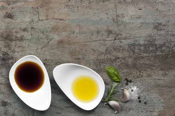 Olio e aceto Sfondo alimentare — Foto Stock