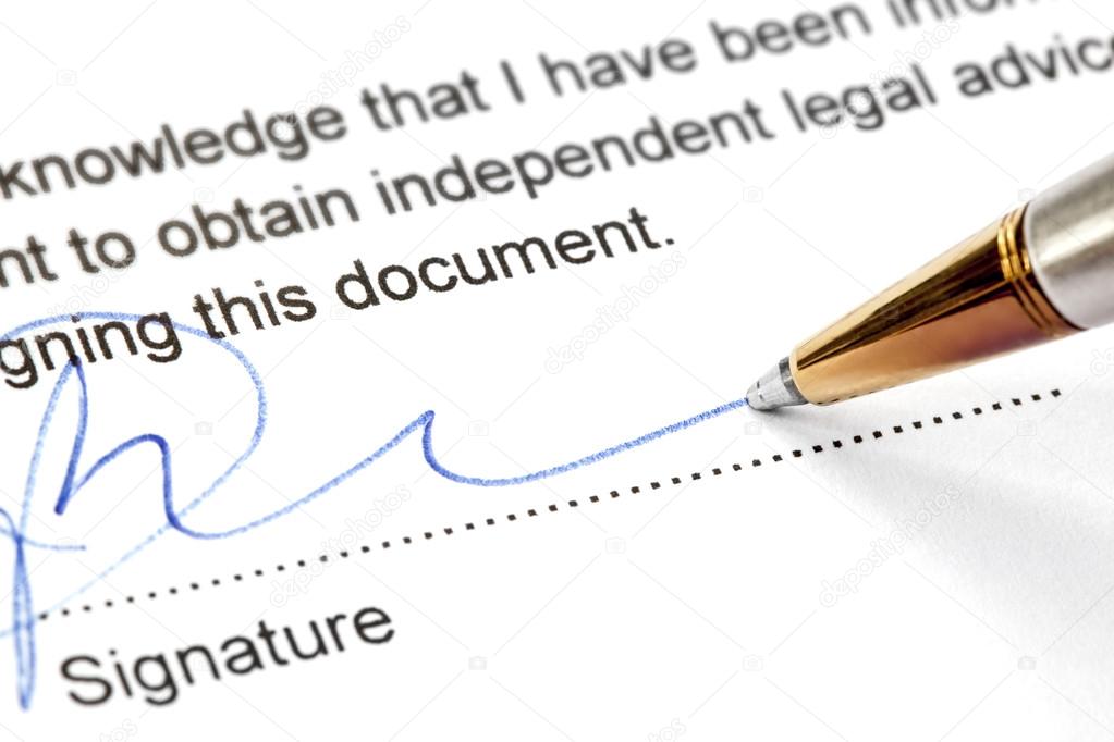 Pen Signing Legal Document