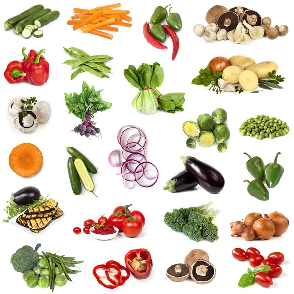 Zöldség élelmiszer kollázs — Stock Fotó