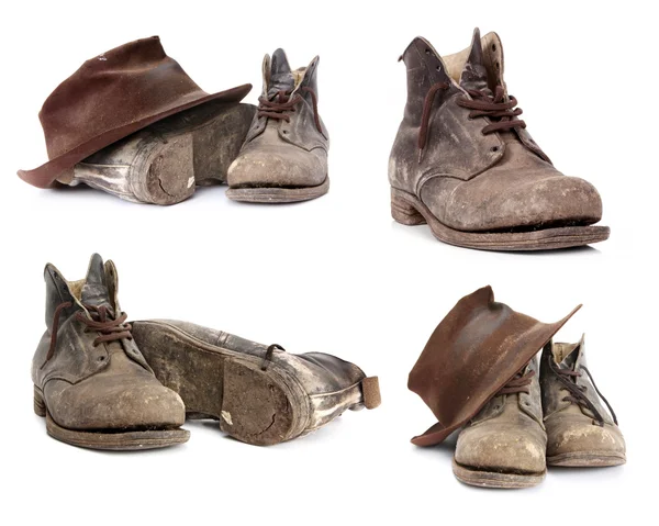 旧靴子集合 — 图库照片