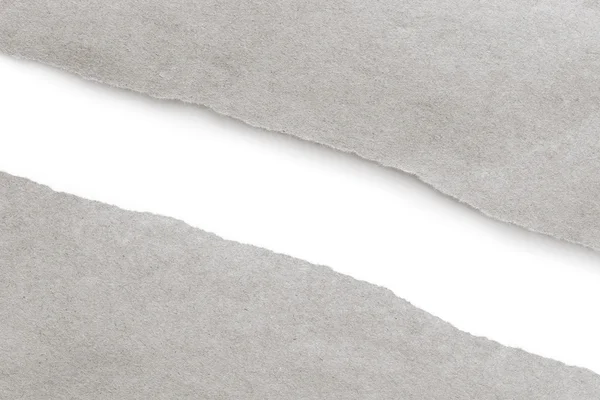 Fehér papír szakadt félbe, felett, fehér, puha árnyék — Stock Fotó