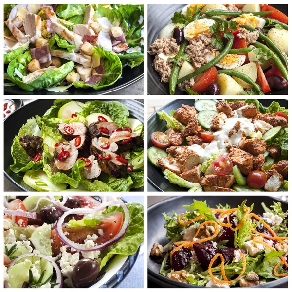 Ensaladas Food Collage —  Fotos de Stock