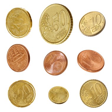 İzole euro sikke koleksiyonu