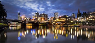 Melbourne Australia by Night clipart