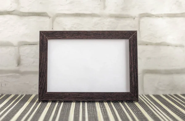 Empty Photo Frame Dark Frame Table Shelf Copy Place — 스톡 사진