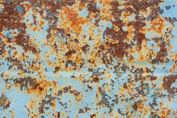 Rust Old Rusty Metal Background Old Blue Metal Wall Spots — Stock Photo, Image