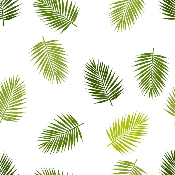 Silhouettes de feuilles de palmier motif sans couture. Feuilles tropicales. Illustration vectorielle — Image vectorielle