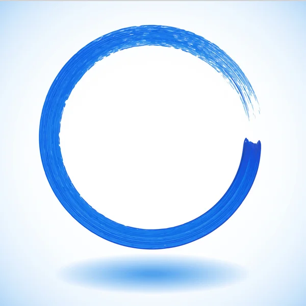 Blue paintbrush circle vector frame — Stock Vector