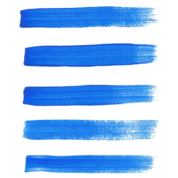 Blue ink vector brush strokes — Stock Vector