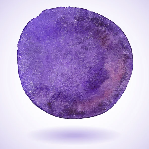 Фиолетовый вектор изолированный круг акварельной краски — стоковый вектор