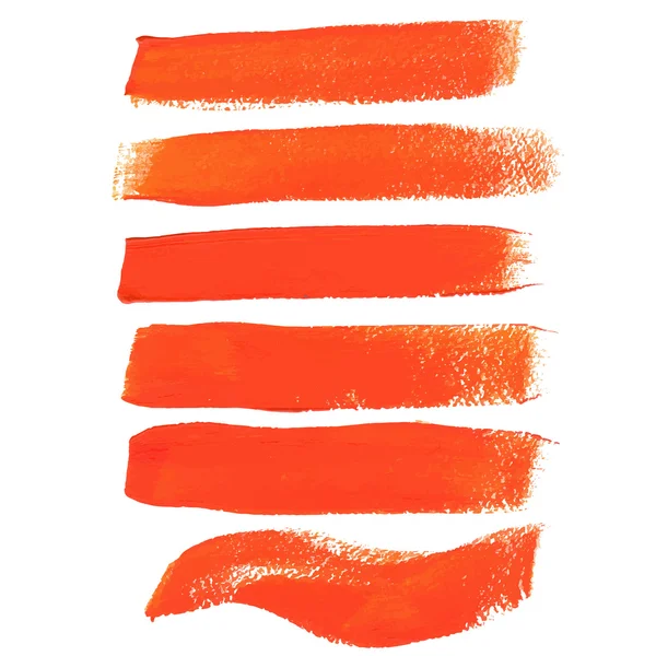 Orange ink vector brush strokes — Stock Vector