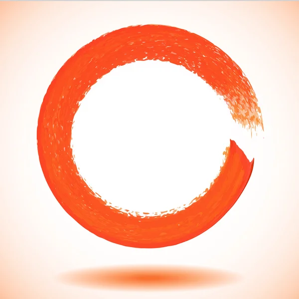 Pincel naranja círculo vector marco — Archivo Imágenes Vectoriales
