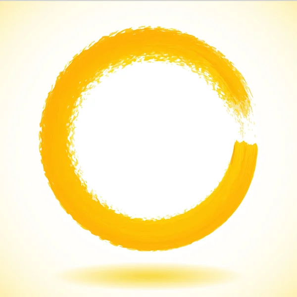 Quadro vetorial círculo pincel amarelo — Vetor de Stock