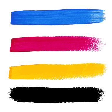 CMYK renk vektör akrilik lekeleri