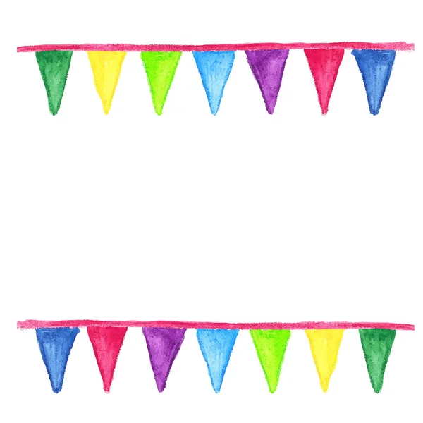 Aquarel partij bunting, geïsoleerd op witte achtergrond — Stockvector