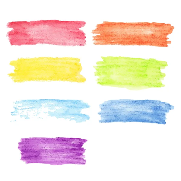 Ensemble de taches d'aquarelle arc-en-ciel — Image vectorielle