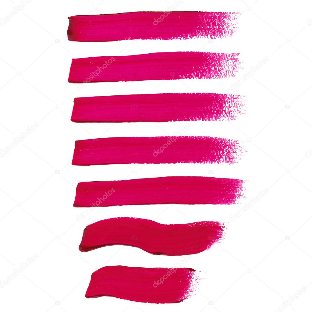 Magenta ink vector brush strokes