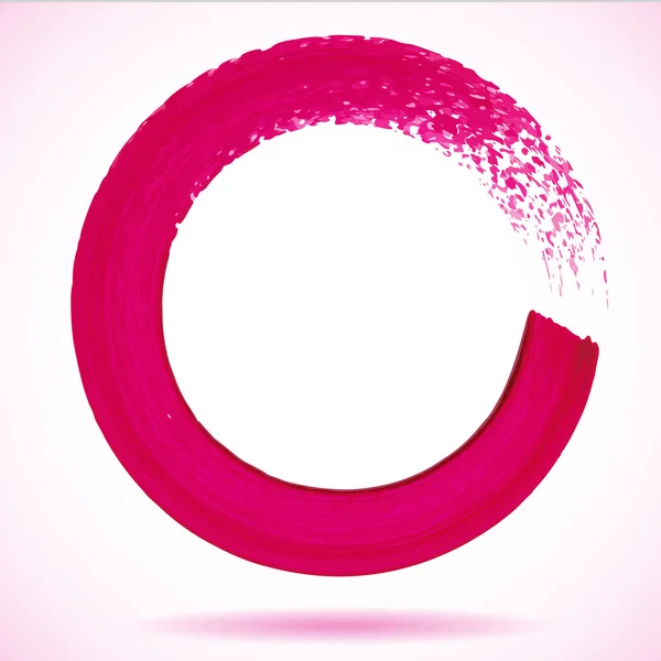 Magenta paintbrush circle vector frame — Stock Vector