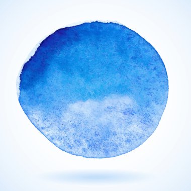 Mavi vektör izole suluboya boya daire