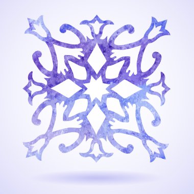 suluboya mavi boyalı Noel kar tanesi