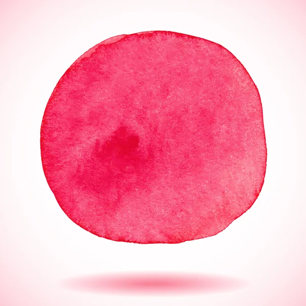 Rode vector geïsoleerde aquarel verf cirkel — Stockvector